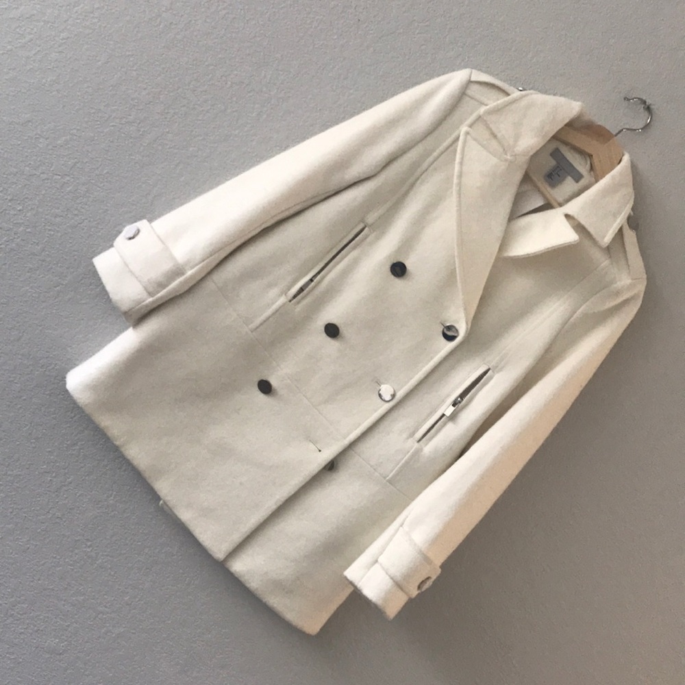 Off white double breasted coat